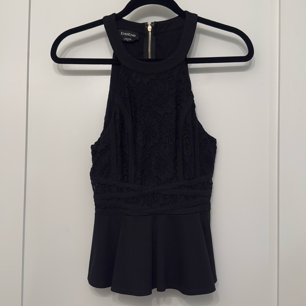 Black lace Bebe top